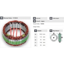 24V ALTERNATÖR STATÖR MITSUBISHI TİPİ 130 A (4 UÇLU) DAF-IVECO-RENAULT-SCANIA-VOLVO