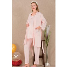 REN Kadın 3'lü Hamile Lohusa Pijama Takım, Hamile Lohusa Sabahlık ve Pijama Takımı