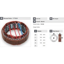 24V ALTERNATÖR STATÖR BOSCH TİPİ 80 A (4 UÇLU)