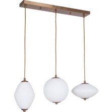 Avonni AV-1954-3EY Eskitme Kaplama Modern Avize LED Metal Cam H: 80 cm, WxD: 15x80 cm