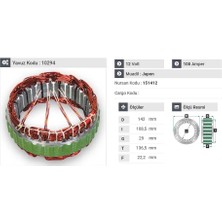 12V ALTERNATÖR STATÖR HITACHI TİPİ 100 A (4 UÇLU) NISSAN