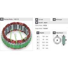 12V ALTERNATÖR STATÖR HITACHI TİPİ 60 A (3 UÇLU) ISUZU-MAZDA-MITSUBISHI-NISSAN