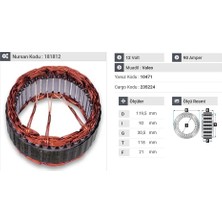 12V ALTERNATÖR STATÖR VALEO TİPİ 90 A (3 UÇLU) FIAT 1.3 MULTIJET