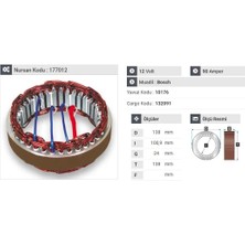 12V ALTERNATÖR STATÖR BOSCH TİPİ 90 A (4 UÇLU)