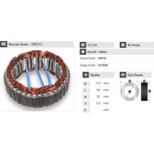 12V ALTERNATÖR STATÖR VALEO TİPİ 50 A (3 UÇLU) RENAULT R9/R11/R19
