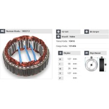 12V ALTERNATÖR STATÖR VALEO TİPİ 50 A (3 UÇLU) RENAULT R9/R11/R19