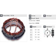 12V ALTERNATÖR STATÖR BOSCH TİPİ 110 A (6 UÇLU-TIRNAKLI)