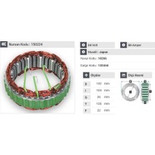 24V ALTERNATÖR STATÖR 50 A (3 UÇLU) ISUZU OTOBÜS
