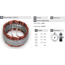 12V ALTERNATÖR STATÖR MARELLI-DENSO TİPİ 105 A (3 UÇLU)