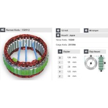 Nursan 12V ALTERNATÖR STATÖR 80 A (3 UÇLU) TATA