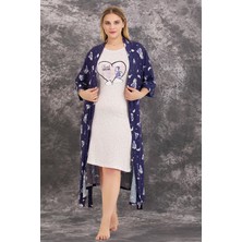 REN Büyük Beden Kadın Gecelik Sabahlık Takım, Viskon Kumaş