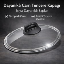 Arcak2 Karaca Kulp + 18 cm Tencere Sahan Tava Cam Kapağı