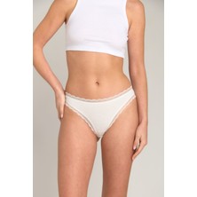 Lovely Things Cherıe Modal Karışımlı Dantelli Slip Külot - Ekru