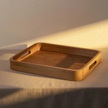 Qua Home Linn Ceviz Ahşap Tepsi 36X36X6 cm