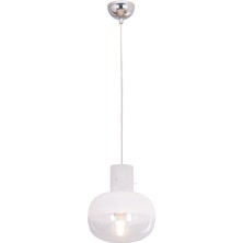 Avonni AV-1955-M1 Beyaz Boya Modern Avize E27 Metal Cam H: 80 cm, Ø: 25 cm