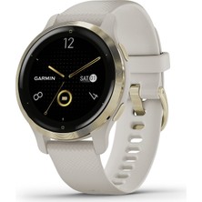 Garmin Venu 2s, Smaller-Sized Gps With Advanced Health Monitoring And Fitness Features, Light Gold Bezel With Tan Case And Silikon Band,