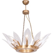 Avonni AV-1938-6E Eskitme Kaplama Modern Avize E14 Metal Cam H: 100 cm, Ø: 35 cm