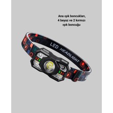 MK Beykoz Sensörlü LED Kafa Lambası Kırmızı Beyaz Işık Ayarlanabilir - KE002Q-7962S4