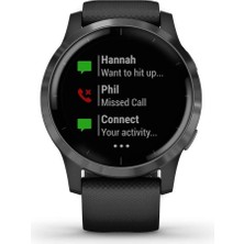 Garmin Vivoaktif 4 Gps Fitness  Black Case ve Slate Hardware ile