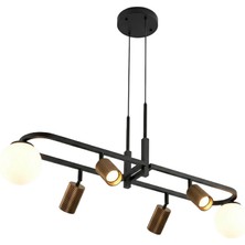 Avonni AV-1950-6Y-BSY Eskitme/siyah Boya/kaplama Modern Avize E27 Metal Cam H: 100 Cm, Wxd: 20X105 cm