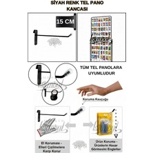 Manken İstanbul 35 Adet 15 cm Delüx Koruma Kauçuklu Siyah Tel Pano Kancası - Ekstra Güçlü - Raf Askısı - Raf Kancası
