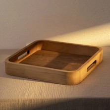Qua Home Linn Ceviz Ahşap Tepsi 45X36X6 cm