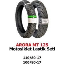 Maruti Tyres Arora mt 125 Dubleks Lastik Seti, 110/80-17 Tl ve 100/80-17 Tl
