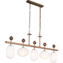 Avonni AV-1949-5EY Eskitme Kaplama Modern Avize E27 Metal Cam H: 80 Cm, Wxd: 15X80 cm