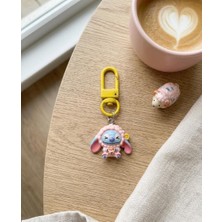 Winy Concept Kawaii Kuzucuk Kostümlü Stitch Figürlü Anahtarlık - Sarı Klipsli Çanta Aksesuarı