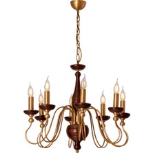 Avonni AV-1928-8E Eskitme Kaplama Modern Avize E14 Metal H: 90 cm, Ø: 70 cm