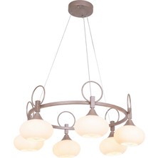 Avonni AV-1957-6CP Cappucino Kaplama Modern Avize E27 Metal Cam H: 100 cm, Ø: 75 cm