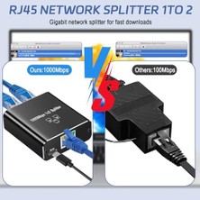 Ethernet Splitter 1 Ila 2, Gigabit Ağ Bölücü, Lan Internet Bölücü, Bilgisayar, Anahtar, Yönlendirici, Adsl, Set Üstü Kutu, Dijital Tv (Aynı Anda Çalışıyor Için Laı Splitter)