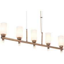 Avonni AV-1948-5EY Eskitme Kaplama Modern Avize E27 Metal Cam H: 70 cm, WxD: 15x80 cm