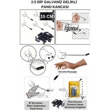 Manken İstanbul 75 Adet 15 cm Delikli Pano Kancası - Koruma Kauçuklu - Ekstra Güçlü - Raf Askısı - 2.5 cm Dip