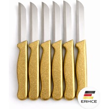 ERHCE Alman Paslanmaz Çelik Tırtıklı Keskin Meyve Sebze Bıçağı 6'lı Set