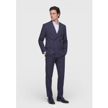 Ramsey Açık Lacivert Düz Zeroweight Slim Fit İpek Karışımlı Takım Elbise