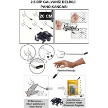 Manken İstanbul 75 Adet 20 cm Delikli Pano Kancası - Koruma Kauçuklu - Ekstra Güçlü - Raf Askısı - 2.5 cm Dip