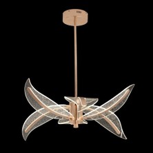 Avonni AV-55000-6S Sarı Kaplama Klasik Avize LED Metal Pleksi H: 35 Cm, Ø: 70 cm