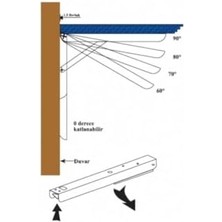 Mandallı Katlanır Masa Ayağı 1 Çift Çinko 40CM