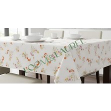 Loom & Laurel Baskılı Yıkanabilir Masa Örtüsü Mutfak Bahçe Piknik Masa Örtüsü Kırmızı Ağırlıklı Çiçek Desenli (140X200)