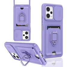 Epilons Redmi Note 12 Pro 5g Kılıf Zuma Kartvizitli Yüzüklü Silikon - Lila