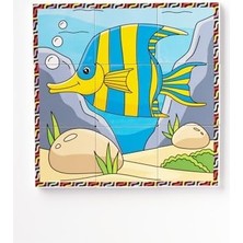 Manyetik Blok Çift Taraflı 9 Parçalı Mıknatıslı Melek Balığı - Balon Balığı Puzzle - 2 Görsel Yapboz