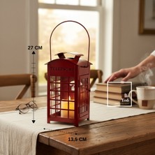 İki Yedi Konsept Narrey Kırmızı Işığın Hikâyesi Londra Telefon Kulübesi Fener Mumluk Kandil Nostaljik Dekor Ev Ofis