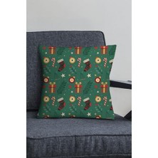 Christmas Dekoratif Gizli Fermuar Çift Taraflı Yeniyıl Kırlent Yastık Kılıfı 43X43CM KRL1039
