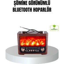Nemere İthalat Solar Şarjlı Şömine Alev Efektli Bluetooth Hoparlör 7W Taşınabilir Ses Sistemi Nemere Ithala
