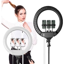 CoverZone RL22 | 22 Inch 55.8cm Extra Büyük Boy Youtuber LED Işıklı Halka Telefon Tutuculu Uzaktan Kumada Selfie/yayıncı/makyaj Işığı 2 Metre Döküm Ayak Tripod (RL22-22 Inch)