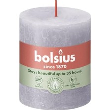 Buzlu Lavanta Renkli, Rustik Sütun Mum - 80MM/66MM - 35 Saat Yanma Süresi