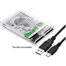 2.5 Sata Type C USB 3.1 USB 3.0 Şeffaf Harici SSD HDD Hard Disk Kutusu 4389