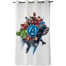 Lisanslı Avengers Düz Pamuk Hazır Perde, Çok Renkli, Tekli