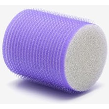 Croc 1203 Mor Cırtlı Sünger Bigudi 6lı Çap 5cm +10LU Plastik Saç Pensi